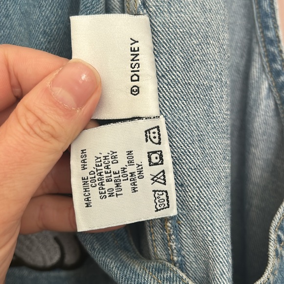 Disney Jean Dress ThumperBambi Overall Dress Vintage DenimJumperDress 90s Size L - Picture 8 of 12